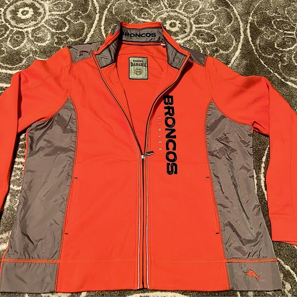 Tommy Bahama orange and Gray Broncos Jacket - Picture 1 of 6